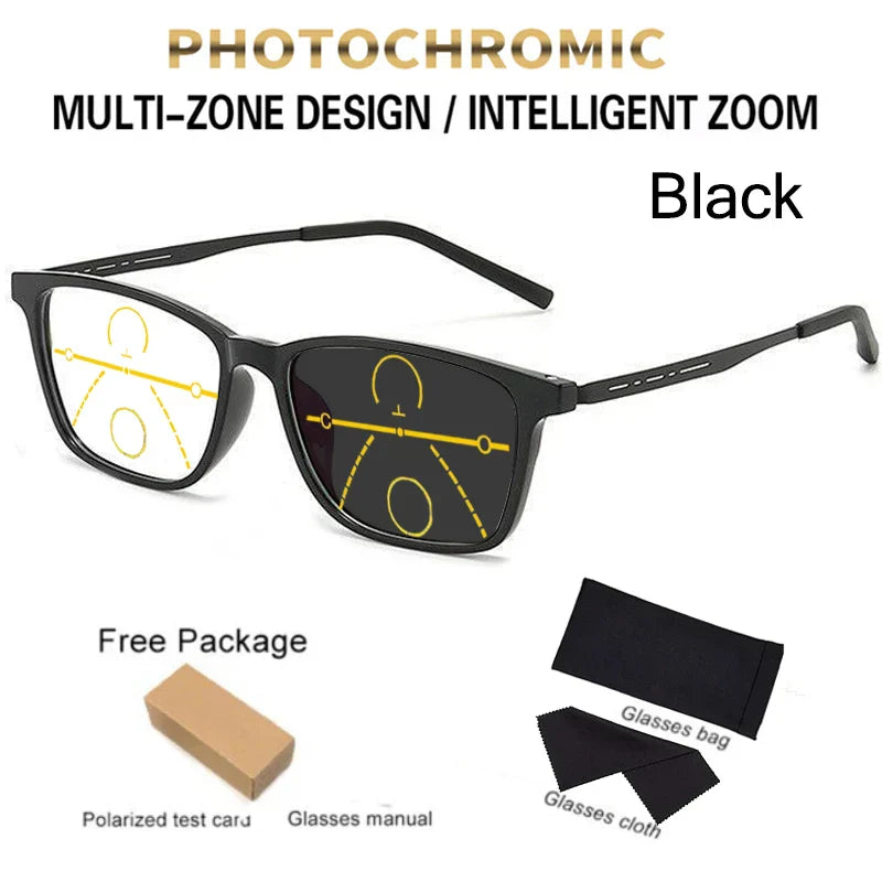 Discover Titanium Progressive Photochromic Multifocal Reading Glasses