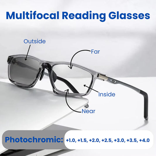 Photochromic TR90 Anti-blue Light Multifocal Progressive Reading Glasses- BUY 1 GET 1 FREE VALENTINE'S OFFER