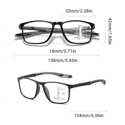 TR90 Anti-blue Light Multifocal Progressive Sports Reading Glasses {BUY 1 GET 1 FREE}